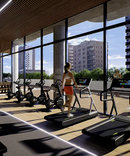 Gimnasio totalmente equipado en Domani Vista, departamentos en pozo en Playa Grande, Mar del Plata
