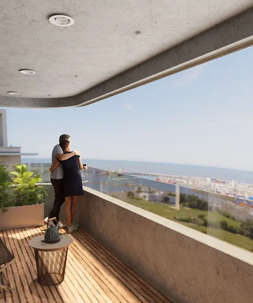 Departamento en pozo frente al mar en Domani Vista, Playa Grande, Mar del Plata